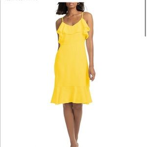 Trina Turk Ruffle Top Spaghetti Strap V-Neck Dress